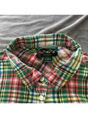 J Crew Shirt Womens 8 Flannel Shirt Plaid Always Oarsman Casual Outdoor Gorp